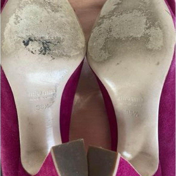 Authentic Miu Miu Pink Suede Peep-toe Pumps - Size 36.5 - Picture 5 of 5